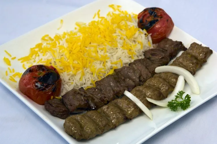Saffron Rice and Kebab